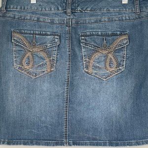 Torrid Vintage Denim Jean Skirt Women's Size 12 Medium Wash Button Pockets